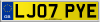 LJ07 PYE